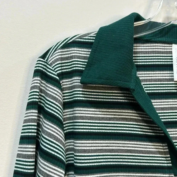 LC Couture Long Sleeve Striped V-Neck Shirt - Size L - Picture 6 of 9